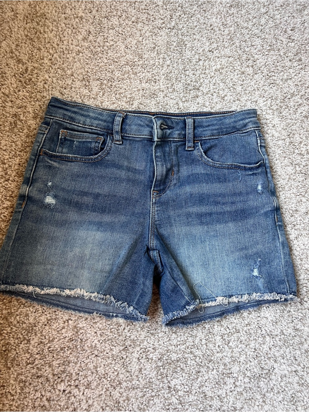 GAP Girls Distressed Denim Shorts in Blue